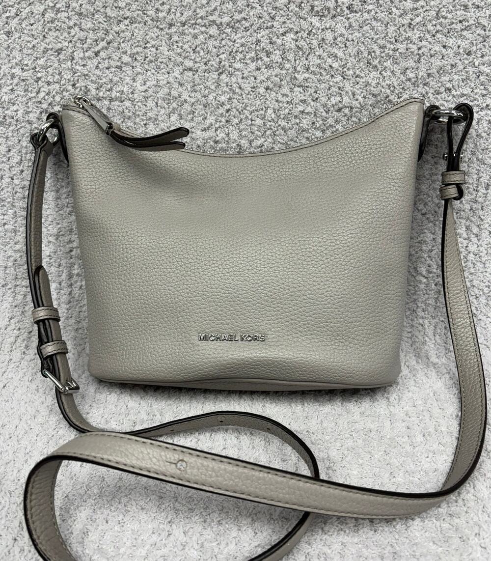 Michael Kors Grey Pebbled Leather Crossbody Purse #76915